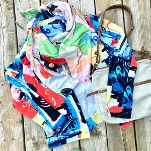 British FAITH SILK vibrant scarf/wrap w women’s Inspirational Religious vibe